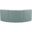 Meridian Furniture Arc Mint Green Vegan Leather Modular Sectional