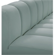 Meridian Furniture Arc Mint Green Vegan Leather Modular Sectional