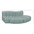 Meridian Furniture Arc Mint Green Vegan Leather Modular Sectional