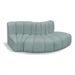 Meridian Furniture Arc Mint Green Vegan Leather Modular Sectional