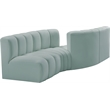 Meridian Furniture Arc Mint Green Vegan Leather Modular Sectional