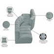 Meridian Furniture Arc Mint Green Vegan Leather Modular Sectional