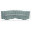 Meridian Furniture Arc Mint Green Vegan Leather Modular Sectional