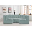Meridian Furniture Arc Mint Green Vegan Leather Modular Sectional
