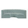 Meridian Furniture Arc Mint Green Vegan Leather Modular Sectional