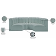 Meridian Furniture Arc Mint Green Vegan Leather Modular Sectional