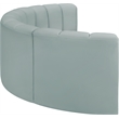 Meridian Furniture Arc Mint Green Vegan Leather Modular Sectional