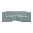 Meridian Furniture Arc Mint Green Vegan Leather Modular Sectional
