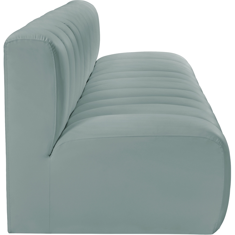 Meridian Furniture Arc Mint Green Vegan Leather Modular Sectional