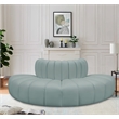 Meridian Furniture Arc Mint Green Vegan Leather Modular Sectional