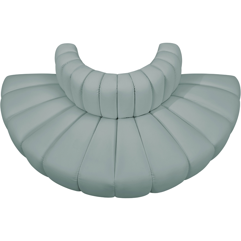 Meridian Furniture Arc Mint Green Vegan Leather Modular Sectional