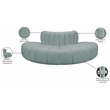 Meridian Furniture Arc Mint Green Vegan Leather Modular Sectional