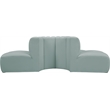 Meridian Furniture Arc Mint Green Vegan Leather Modular Sectional