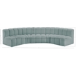 Meridian Furniture Arc Mint Green Vegan Leather Modular Sectional