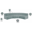 Meridian Furniture Arc Mint Green Vegan Leather Modular Sectional