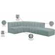 Meridian Furniture Arc Mint Green Vegan Leather Modular Sectional
