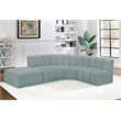 Meridian Furniture Arc Mint Green Vegan Leather Modular Sectional