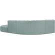 Meridian Furniture Arc Mint Green Vegan Leather Modular Sectional