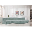 Meridian Furniture Arc Mint Green Vegan Leather Modular Sectional