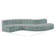 Meridian Furniture Arc Mint Green Vegan Leather Modular Sectional