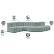 Meridian Furniture Arc Mint Green Vegan Leather Modular Sectional