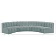Meridian Furniture Arc Mint Green Vegan Leather Modular Sectional