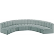 Meridian Furniture Arc Mint Green Vegan Leather Modular Sectional