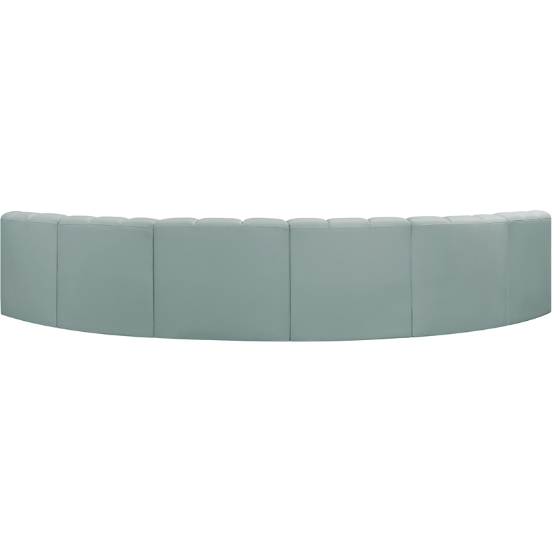 Meridian Furniture Arc Mint Green Vegan Leather Modular Sectional
