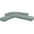 Meridian Furniture Arc Mint Green Vegan Leather Modular Sectional