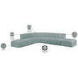 Meridian Furniture Arc Mint Green Vegan Leather Modular Sectional