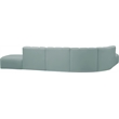 Meridian Furniture Arc Mint Green Vegan Leather Modular Sectional