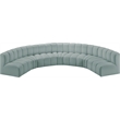 Meridian Furniture Arc Mint Green Vegan Leather Modular Sectional