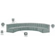 Meridian Furniture Arc Mint Green Vegan Leather Modular Sectional