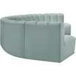 Meridian Furniture Arc Mint Green Vegan Leather Modular Sectional