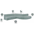 Meridian Furniture Arc Mint Green Vegan Leather Modular Sectional