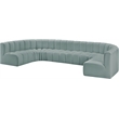 Meridian Furniture Arc Mint Green Vegan Leather Modular Sectional