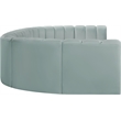 Meridian Furniture Arc Mint Green Vegan Leather Modular Sectional