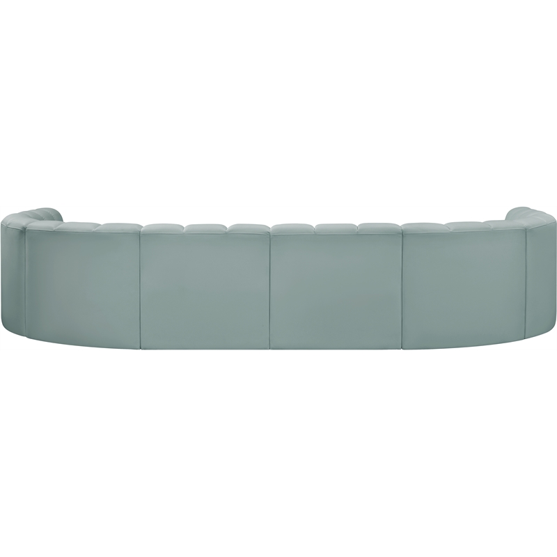Meridian Furniture Arc Mint Green Vegan Leather Modular Sectional