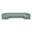 Meridian Furniture Arc Mint Green Vegan Leather Modular Sectional