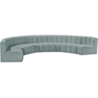 Meridian Furniture Arc Mint Green Vegan Leather Modular Sectional