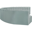 Meridian Furniture Arc Mint Green Vegan Leather Modular Sectional