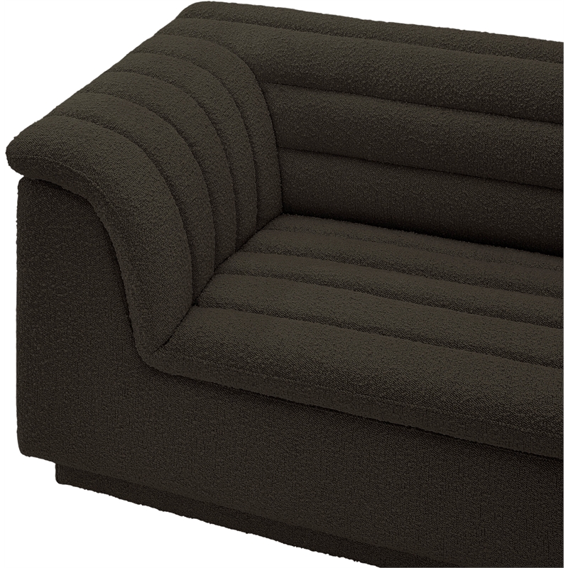 Meridian Furniture Cascade Brown Boucle Fabric Modular Sofa