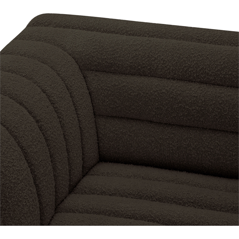 Meridian Furniture Cascade Brown Boucle Fabric Modular Sofa