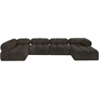 Meridian Furniture Ames Brown Boucle Fabric Modular Sectional