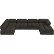 Meridian Furniture Ames Brown Boucle Fabric Modular Sectional