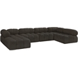 Meridian Furniture Ames Brown Boucle Fabric Modular Sectional