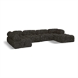 Meridian Furniture Ames Brown Boucle Fabric Modular Sectional