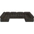 Meridian Furniture Ames Brown Boucle Fabric Modular Sectional