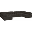 Meridian Furniture Ames Brown Boucle Fabric Modular Sectional