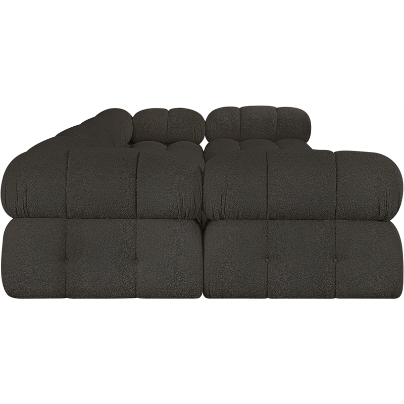 Meridian Furniture Ames Brown Boucle Fabric Modular Sectional